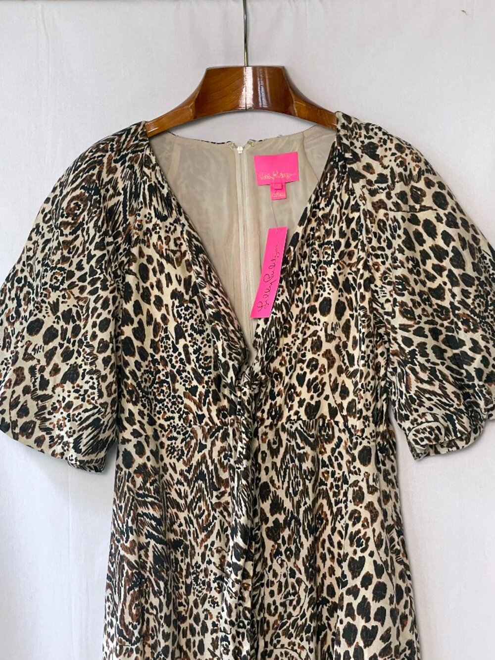 NWT Lilly Pulitzer Clairanne Elbow Sleeve Maxi Dress Macadamia Pattern Play 16